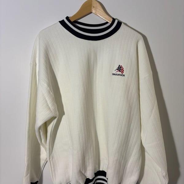 Sope Creek Saugatuck Crewneck Size Large White USA Vintage Sweatshirt