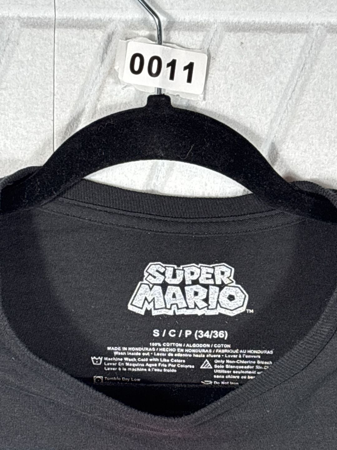 Super Mario T-Shirt Size S (34/36) Black Graphic Tee Yoshi Luigi 3