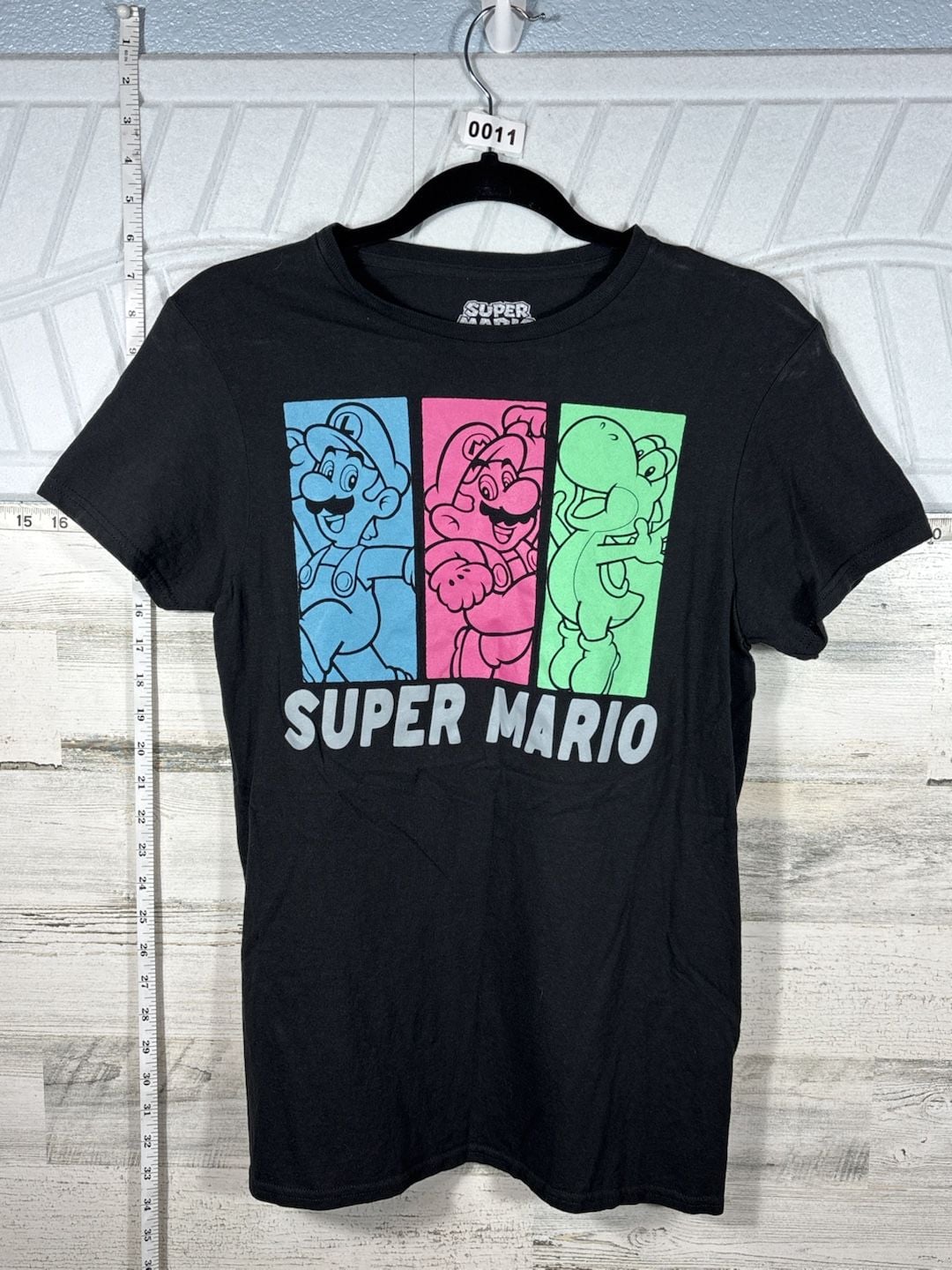 Super Mario T-Shirt Size S (34/36) Black Graphic Tee Yoshi Luigi 2