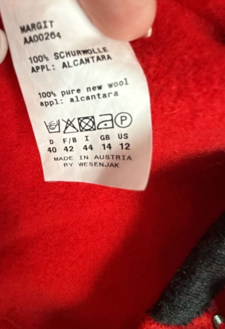 VTG Wesenjak Austrian Wool Jacket Size 12Red Trachten 7