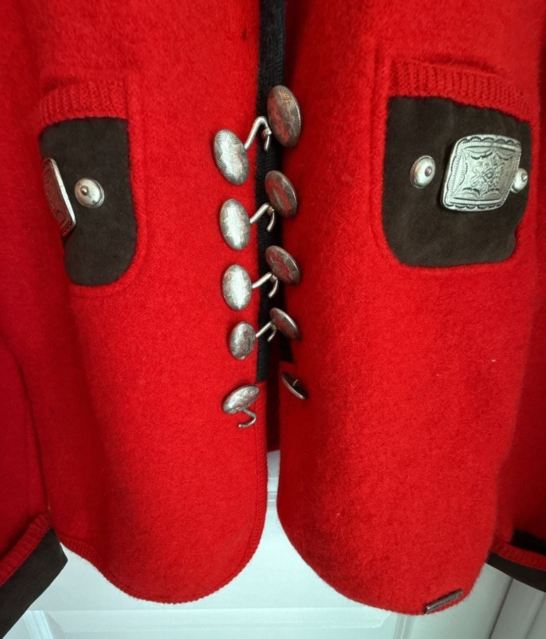 VTG Wesenjak Austrian Wool Jacket Size 12Red Trachten 10