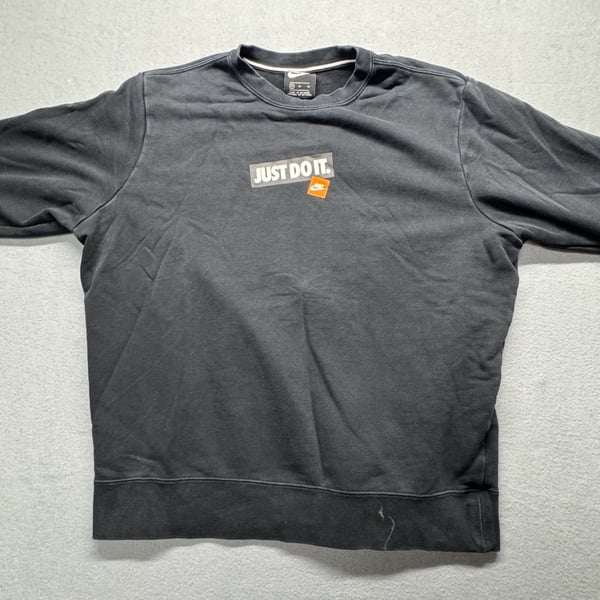 Nike Just Do It Sweatshirt Size M Black Fear Quotes Pullover