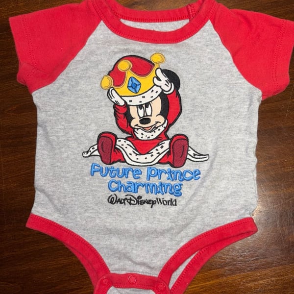 Disney Parks Mickey Mouse Future Prince Charming Size 12M Romper