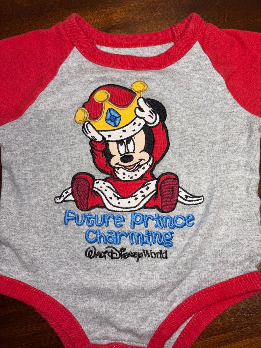 Disney Parks Mickey Mouse Future Prince Charming Size 12M Romper 2