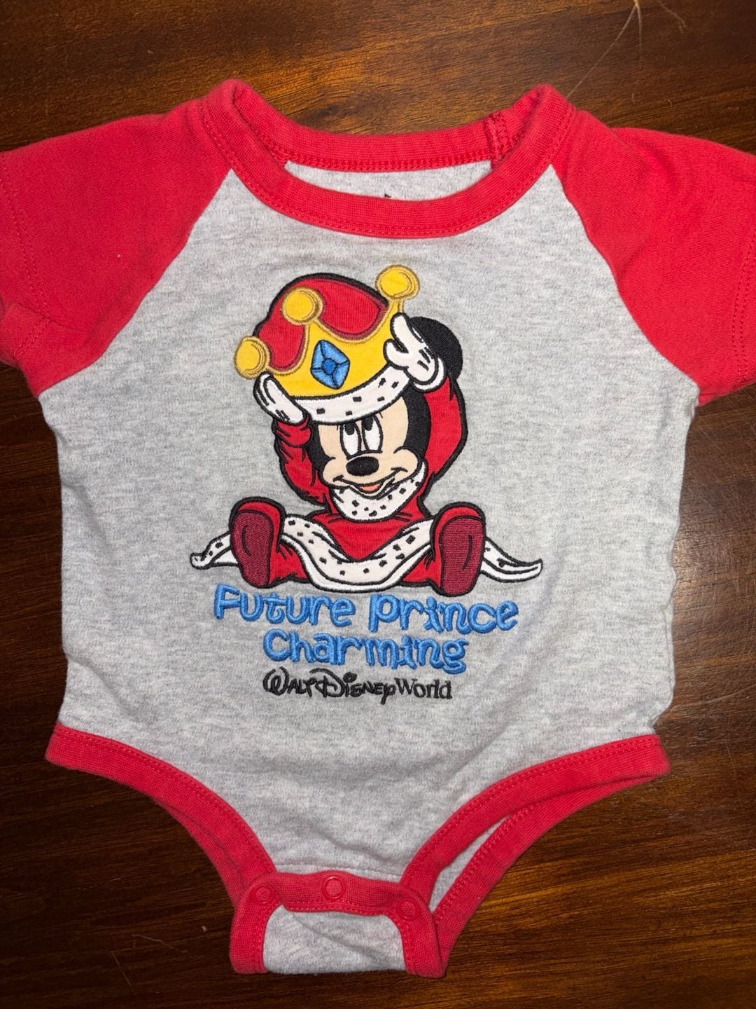 Disney Parks Mickey Mouse Future Prince Charming Size 12M Romper 3