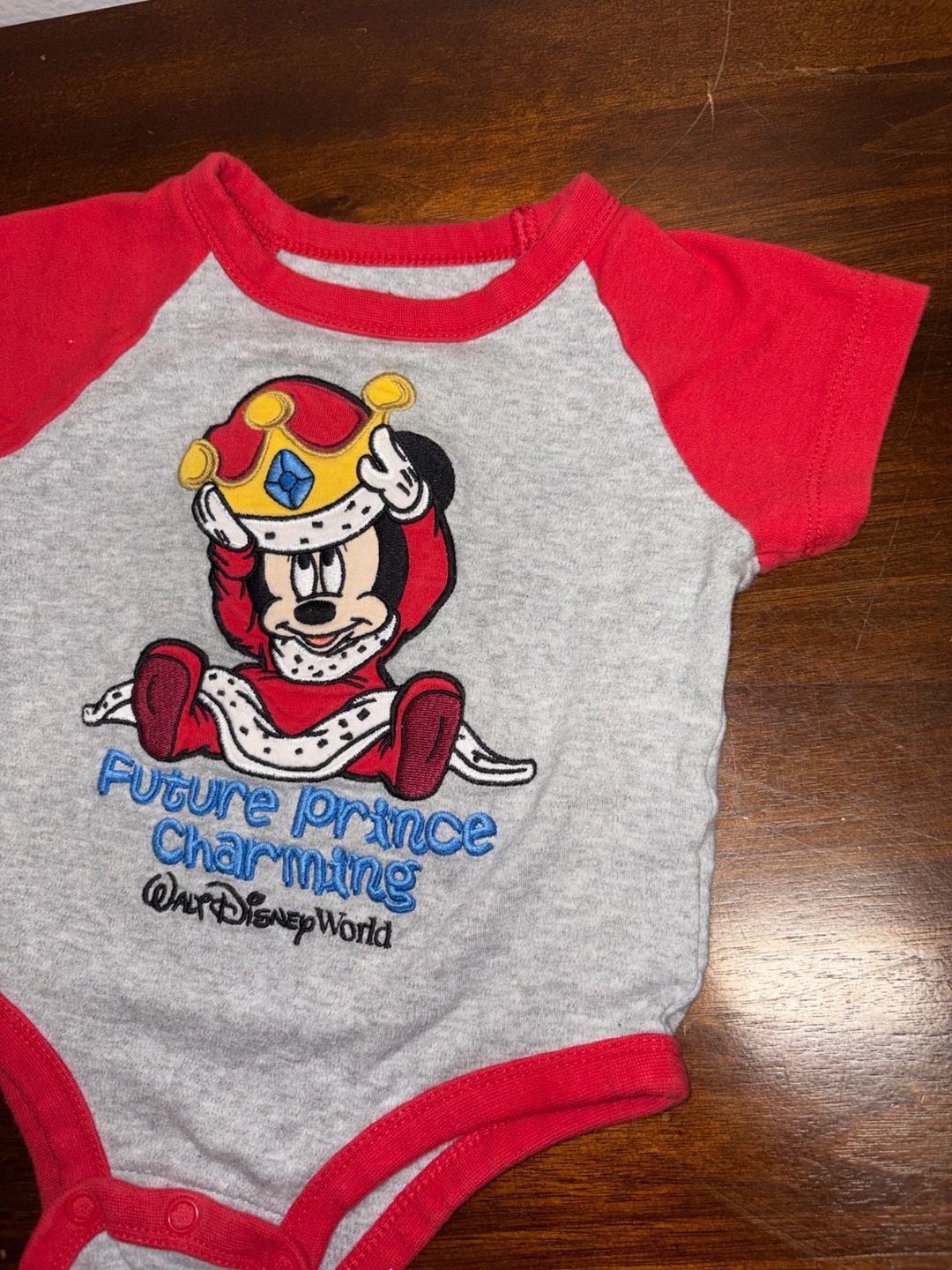 Disney Parks Mickey Mouse Future Prince Charming Size 12M Romper 4