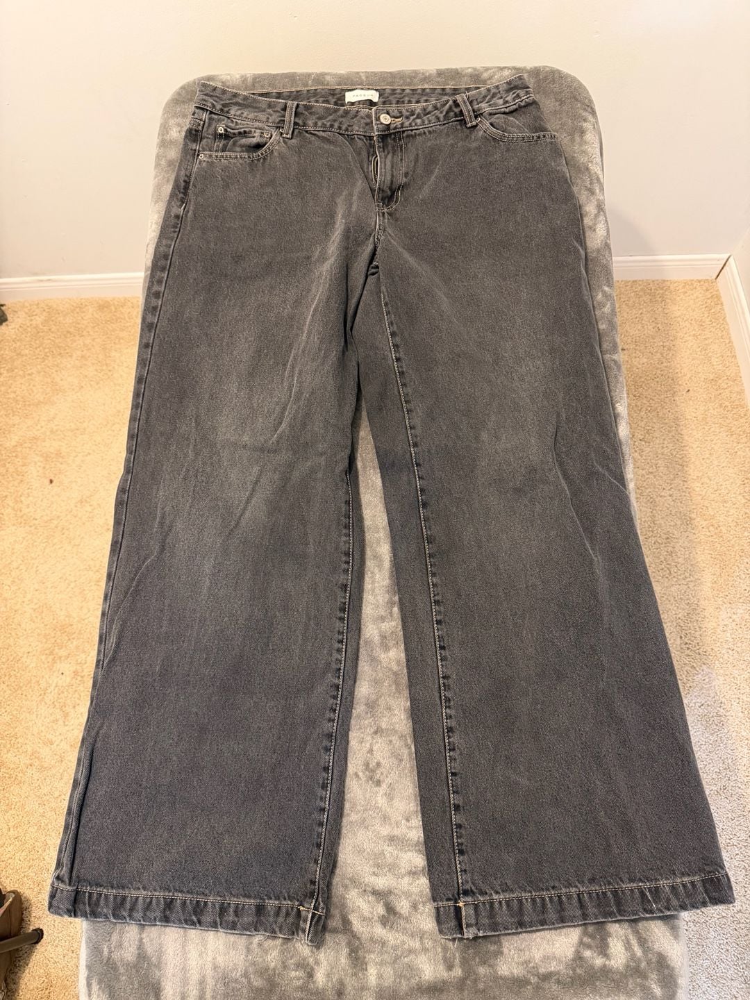 Pacsun Casey Low Rise Baggy Jeans Size 32 Black Washed Denim 2