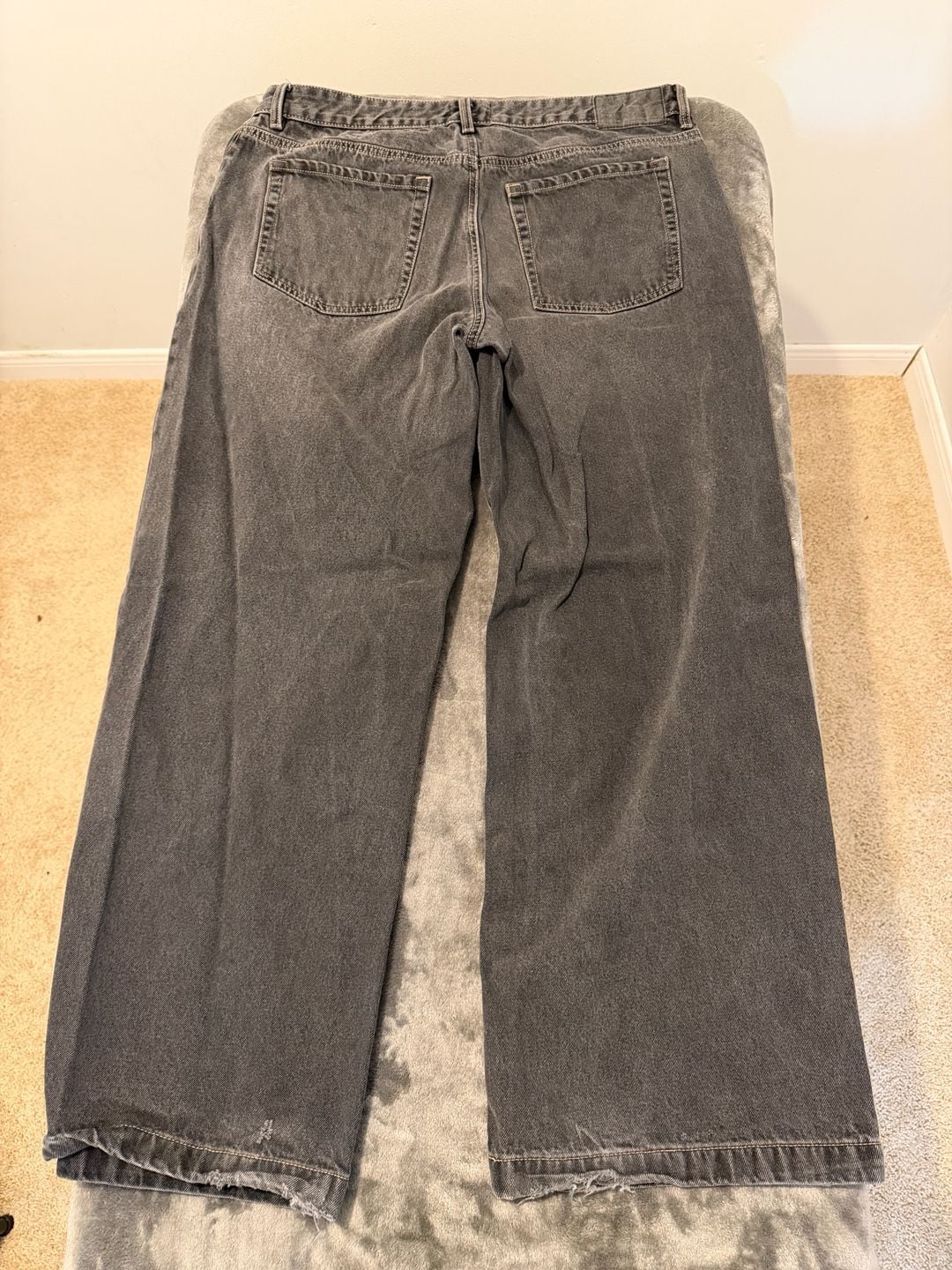 Pacsun Casey Low Rise Baggy Jeans Size 32 Black Washed Denim 3