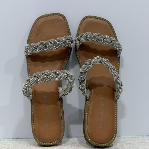 Park Braided Rhinestone Sandal, Silver Multi, 7 : ,