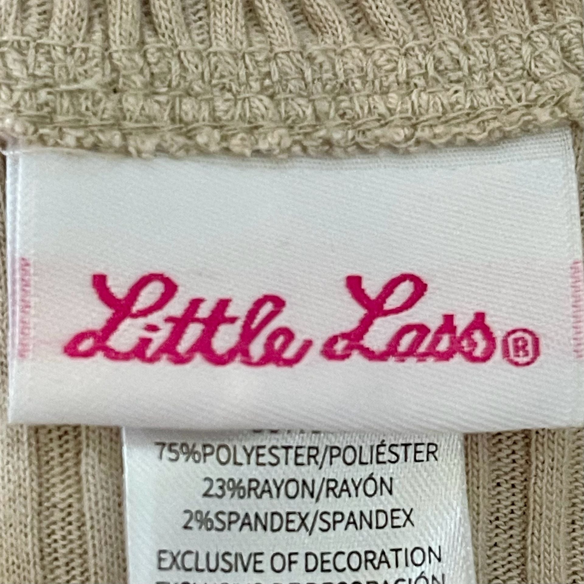 Little Lass Dress Size 6 Tan Plaid Long Sleeve Ruffle Knit 3