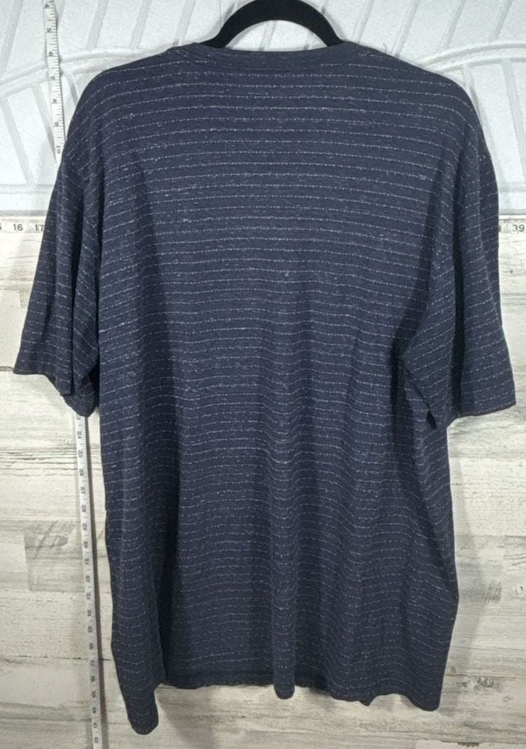George T-Shirt Size XLT Blue Striped Crew Neck Short Sleeve Cotton Blend 5