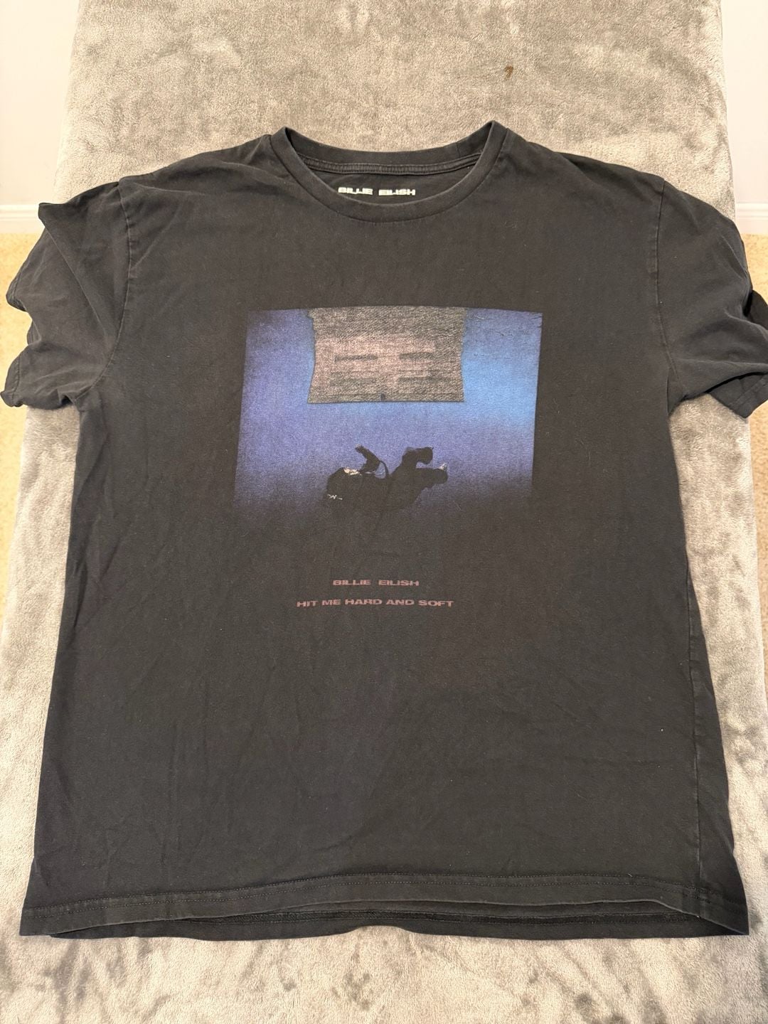 Billie Eilish Hit Me Hard And Soft Tour T-Shirt Size L Black Cotton 2