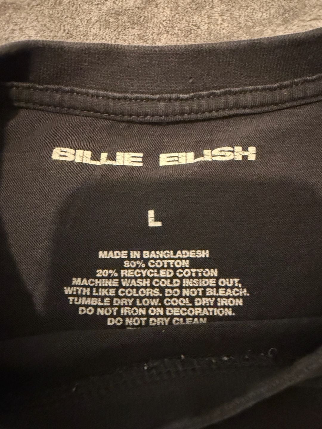 Billie Eilish Hit Me Hard And Soft Tour T-Shirt Size L Black Cotton 3