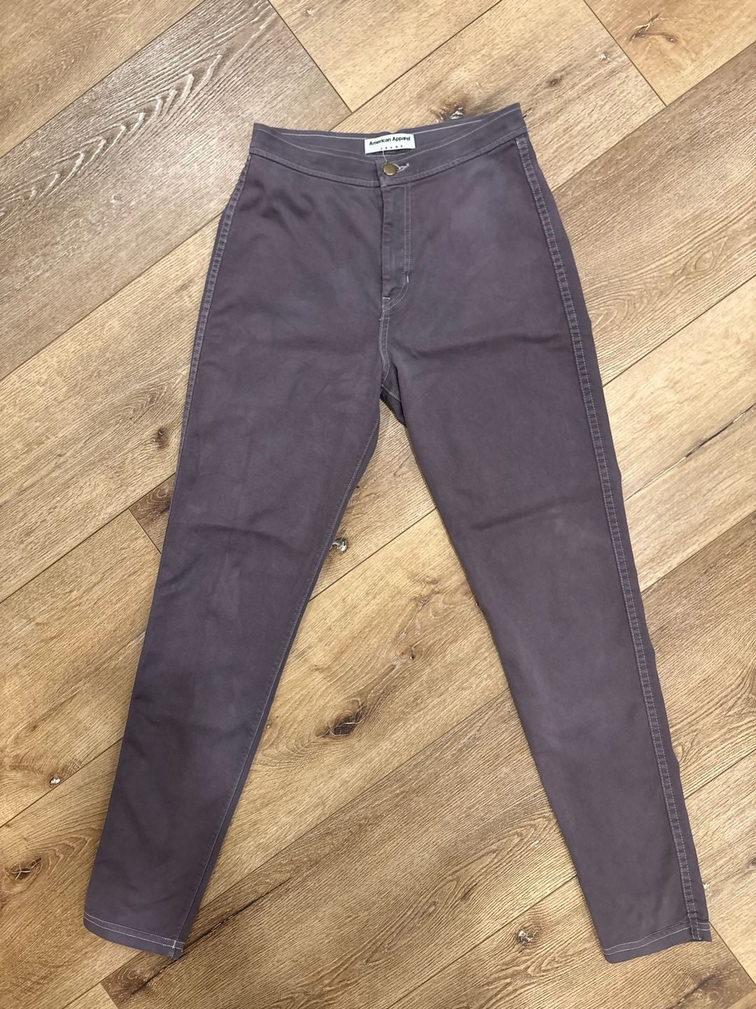 American Apparel High Waist Easy Jean Women’s M Purple Gray Stretch Skinny Jeans 11