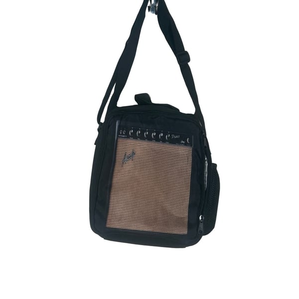 Prince Guitar Amplifier Crossbody Bag Black 9X10X3.5”