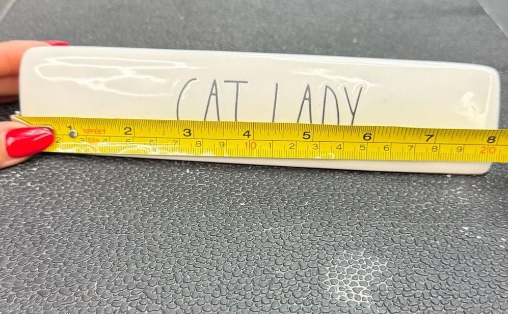 Desk decor Rae Dunn Cat Lady Ceramic Desk Plaque Sign -189- 6