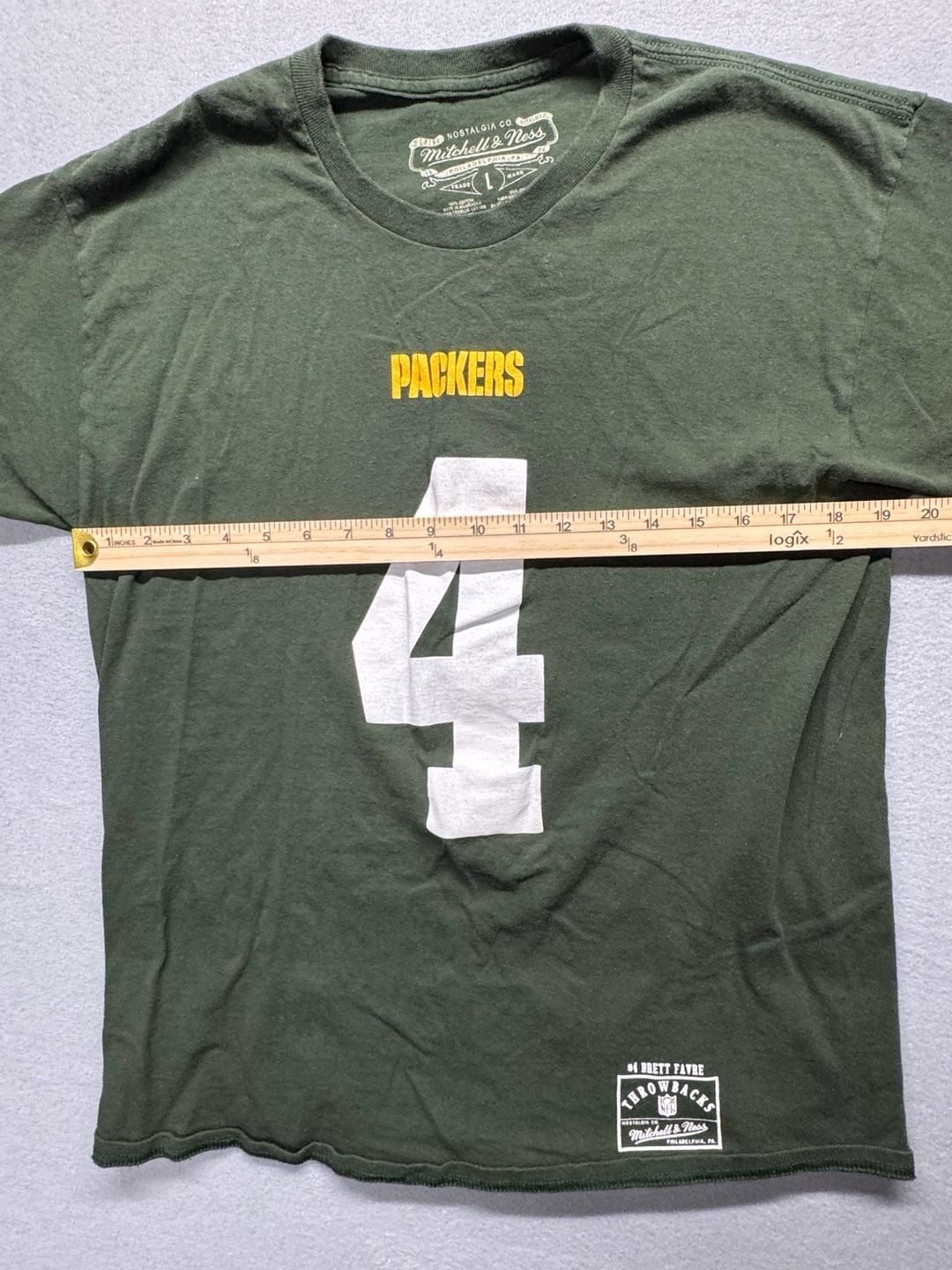 Mitchell & Ness Green Bay Packers Brett Favre #4 T-Shirt Size L 8