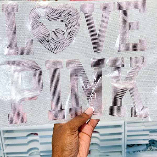 Victoria's Secret PINK Love Pink Rhinestone Transfer