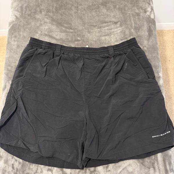 Columbia PFG Omni-Shade Shorts Size L Black Fishing Nylon Lined