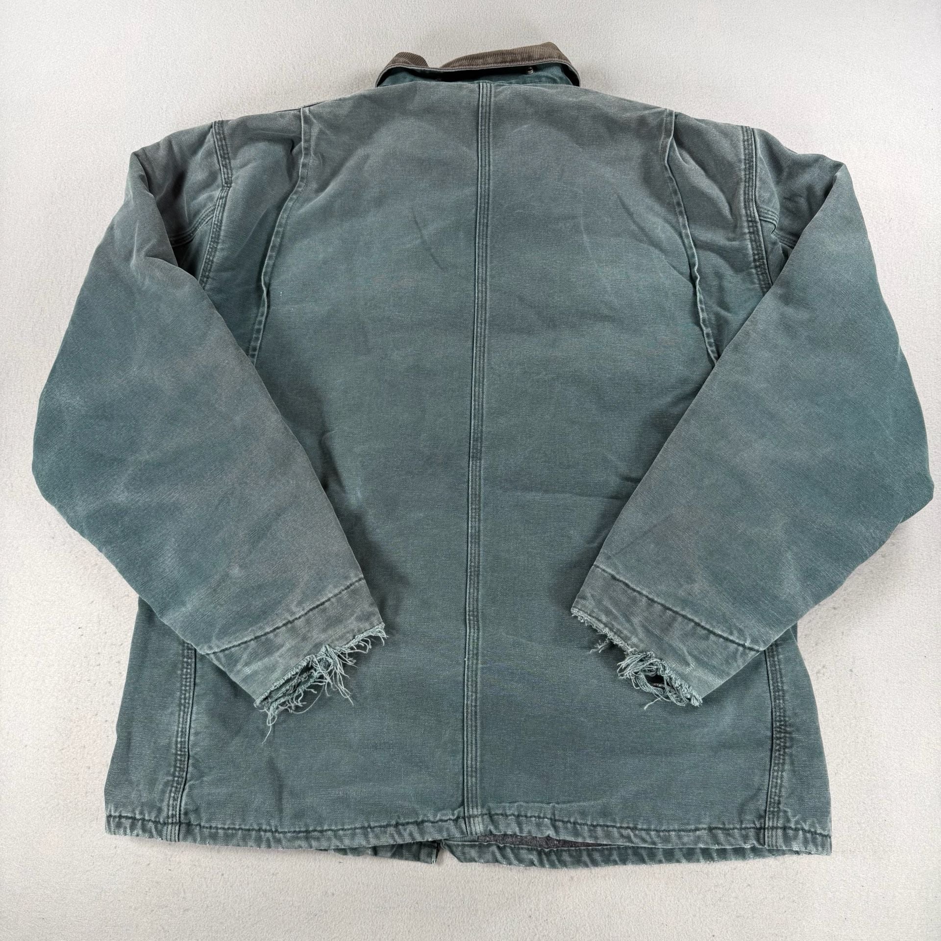 Vintage 90s Carhartt Blanket Lined Chore Jacket Size XL Green 8