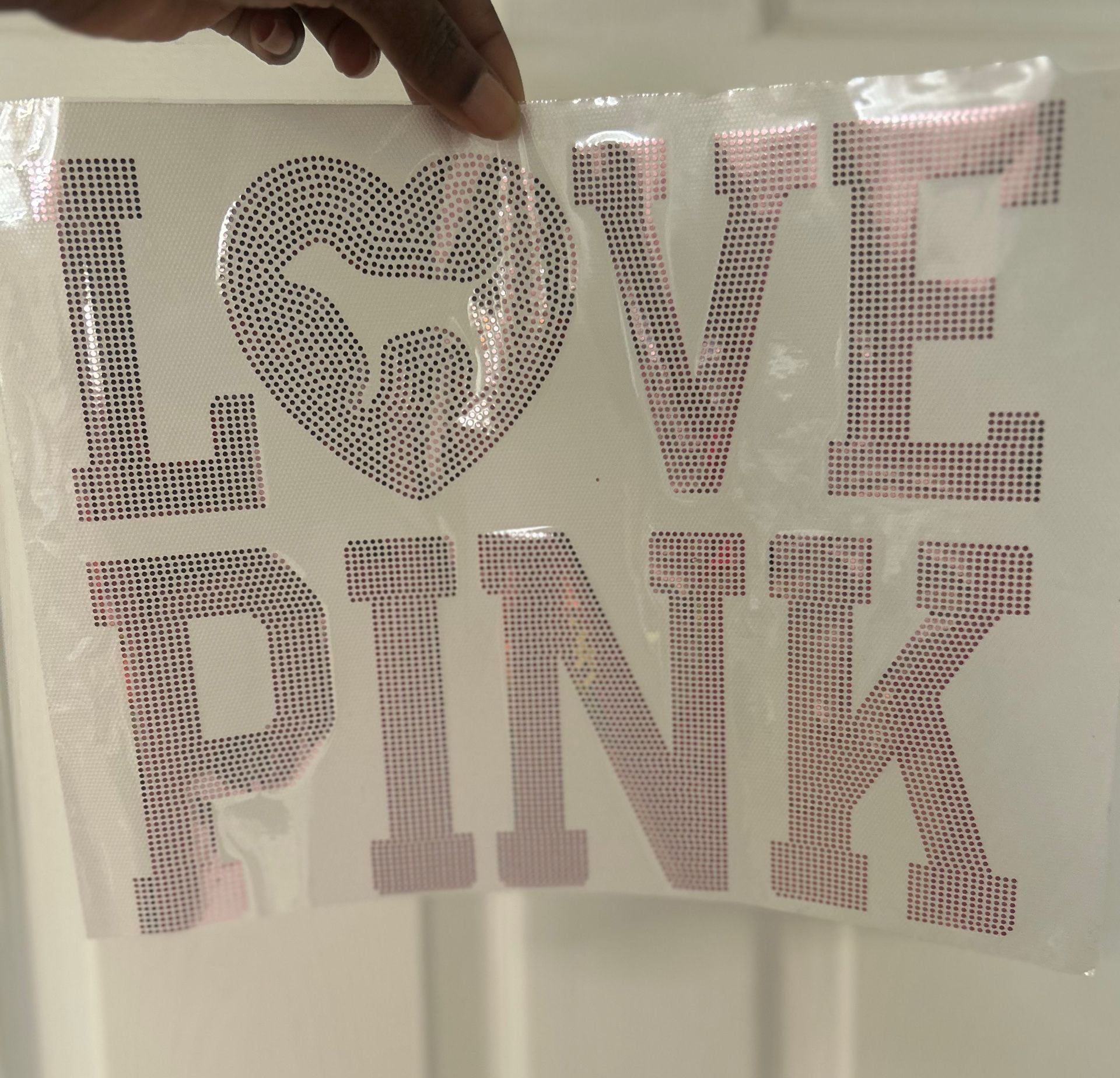 Victoria's Secret PINK Love Pink Rhinestone Transfer 2