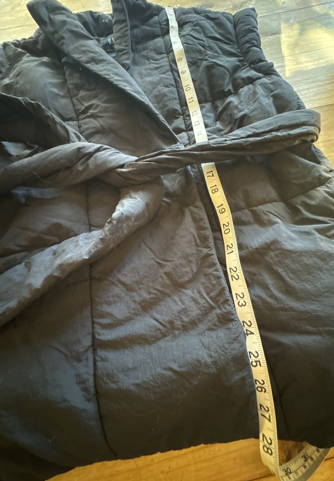 Gap Duvet Wrap Puffer Vest Size XXS Black Quilted Belted Jacket 10