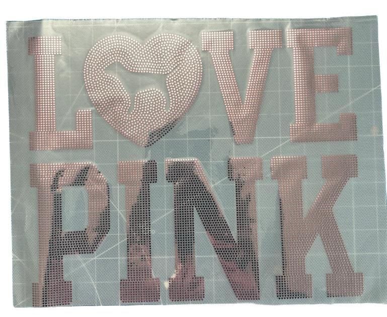 Victoria's Secret PINK Love Pink Rhinestone Transfer 4
