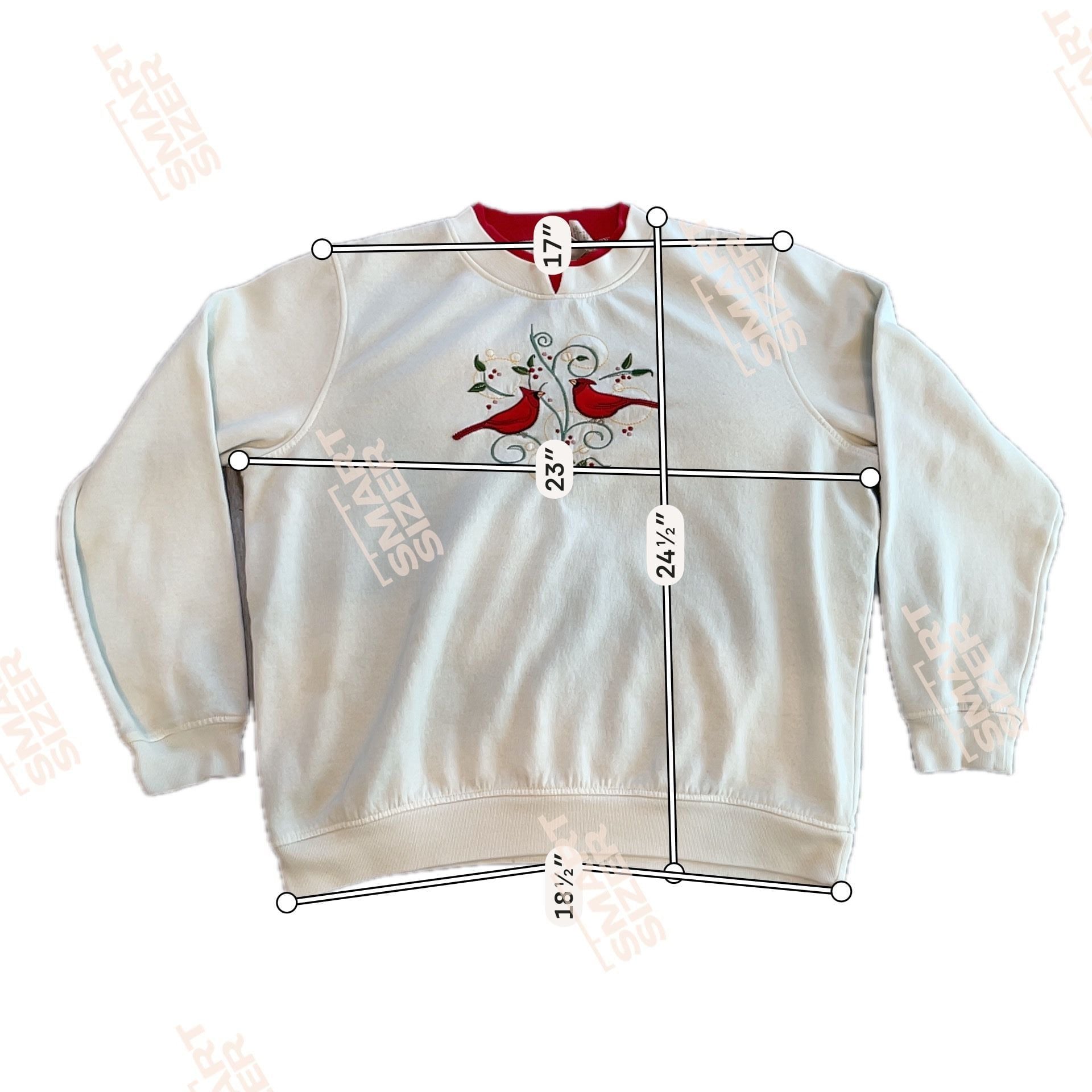 Cardinal Sweatshirt Size L White Embroidered Holiday Crewneck
Grandma chic
Fall 4