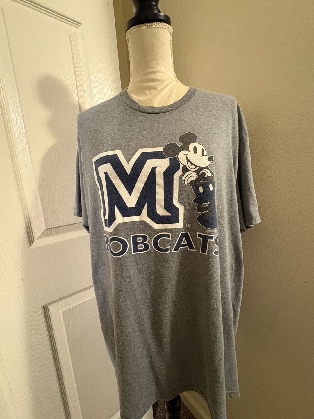 Disney Montana State Bobcats Mickey Mouse Graphic T-Shirt Gray 1