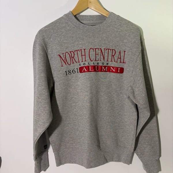 JanSport North Central College Alumni Sweatshirt Size S Grey Crewneck