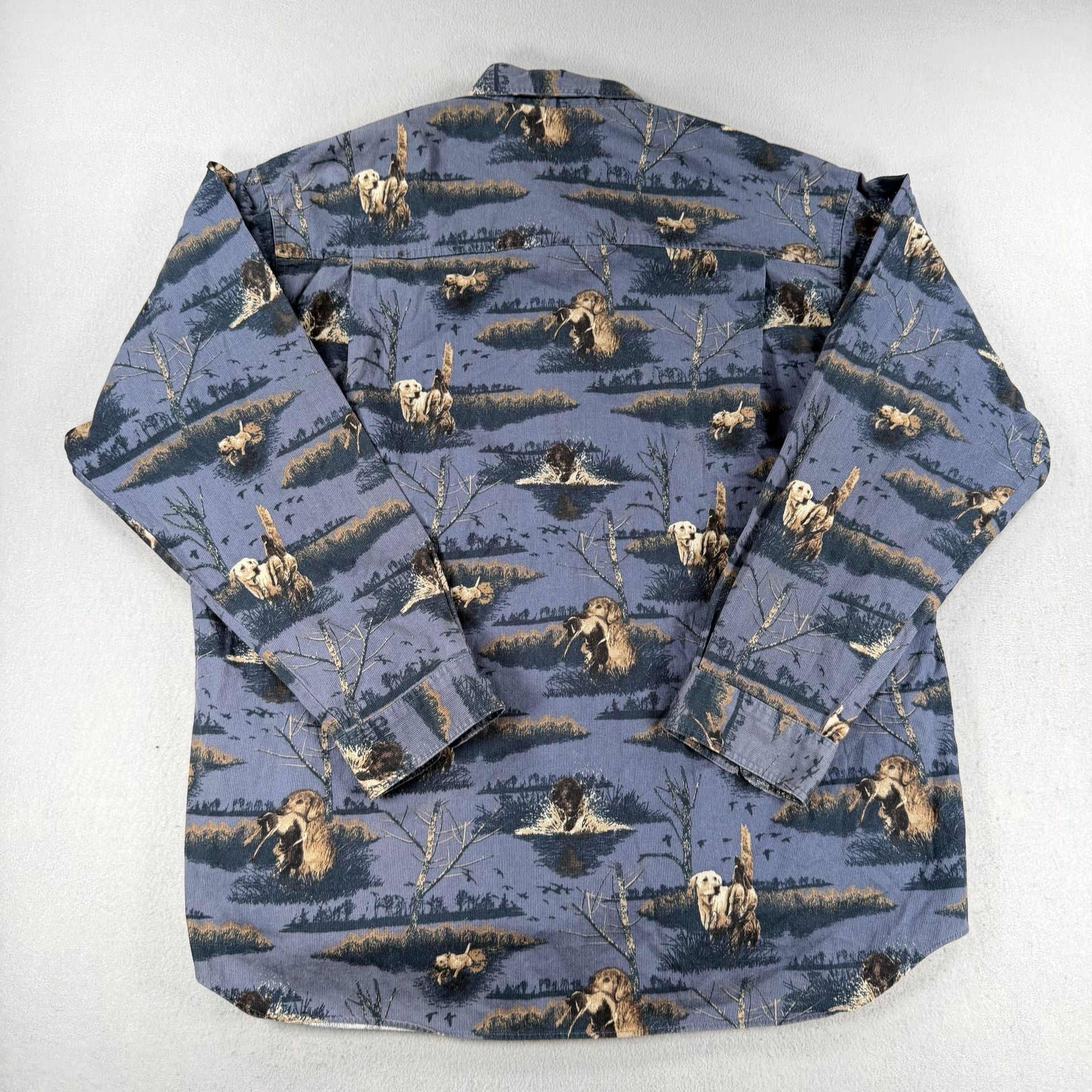Columbia River Lodge Dog Print Corduroy Shirt Size XL 8