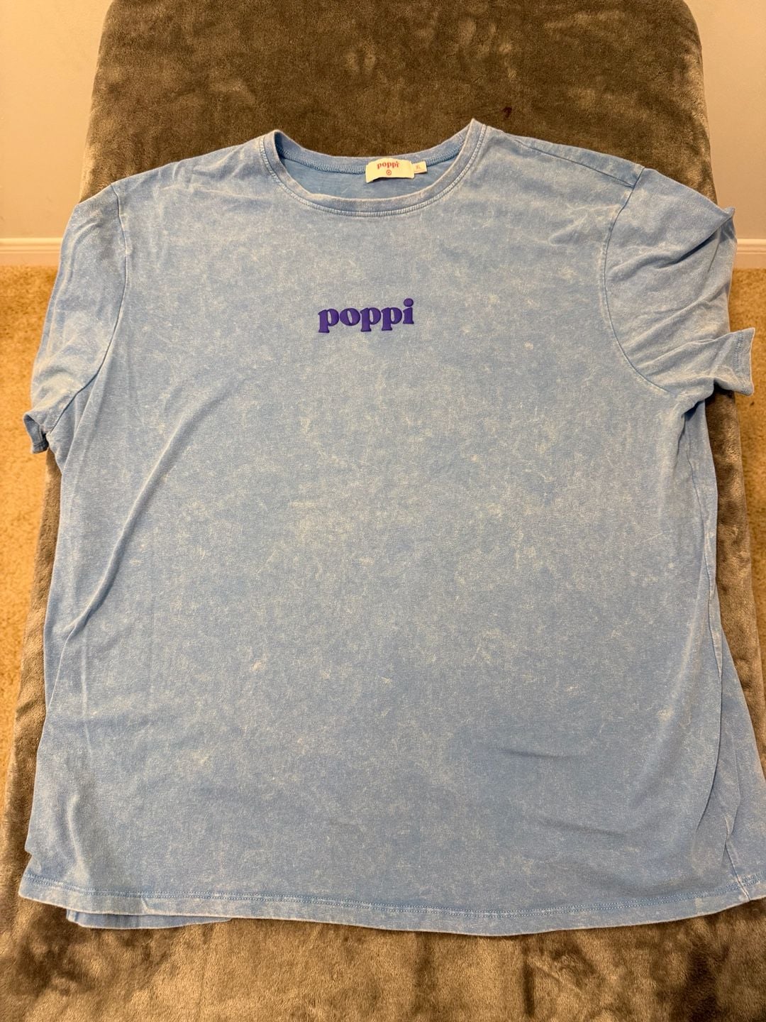Poppi Taste The Future T-Shirt Size XL Blue Acid Wash Graphic Tee 2