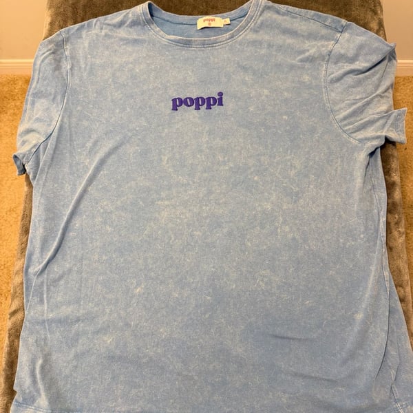 Poppi Taste The Future T-Shirt Size XL Blue Acid Wash Graphic Tee