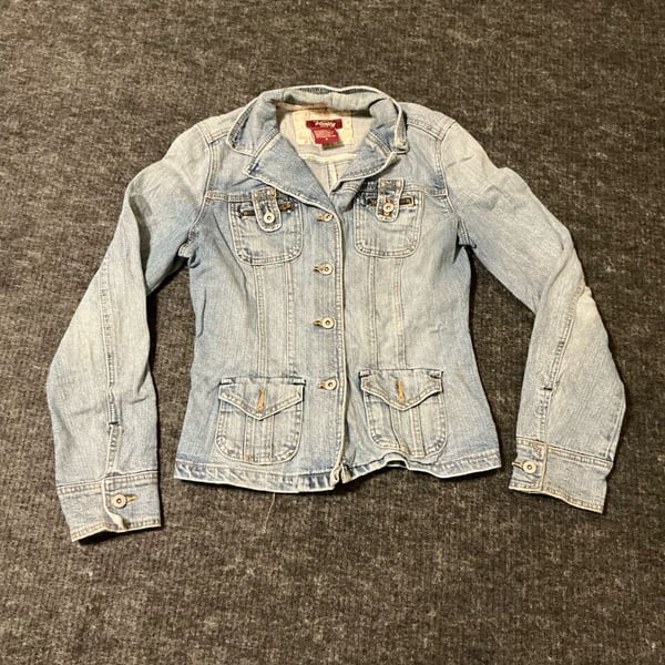 Vanity Denim Jacket Womens Size Medium Light Wash Cotton Utility Style