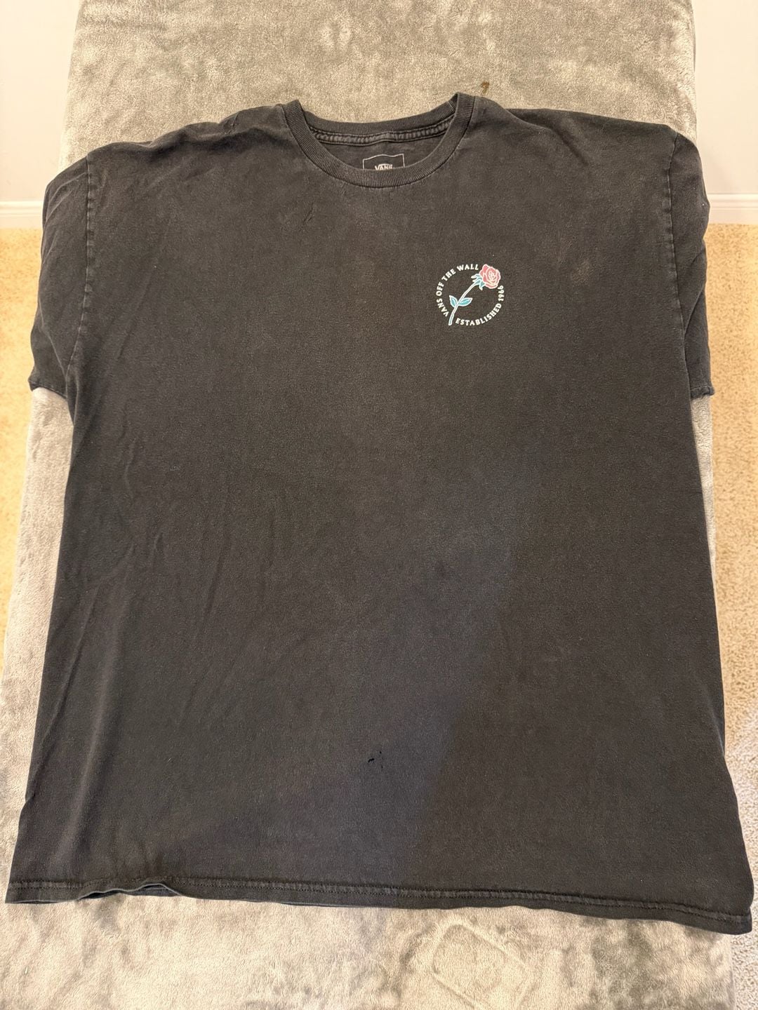 Vans Skull Rose T-Shirt X-Large Black Classic Fit 2