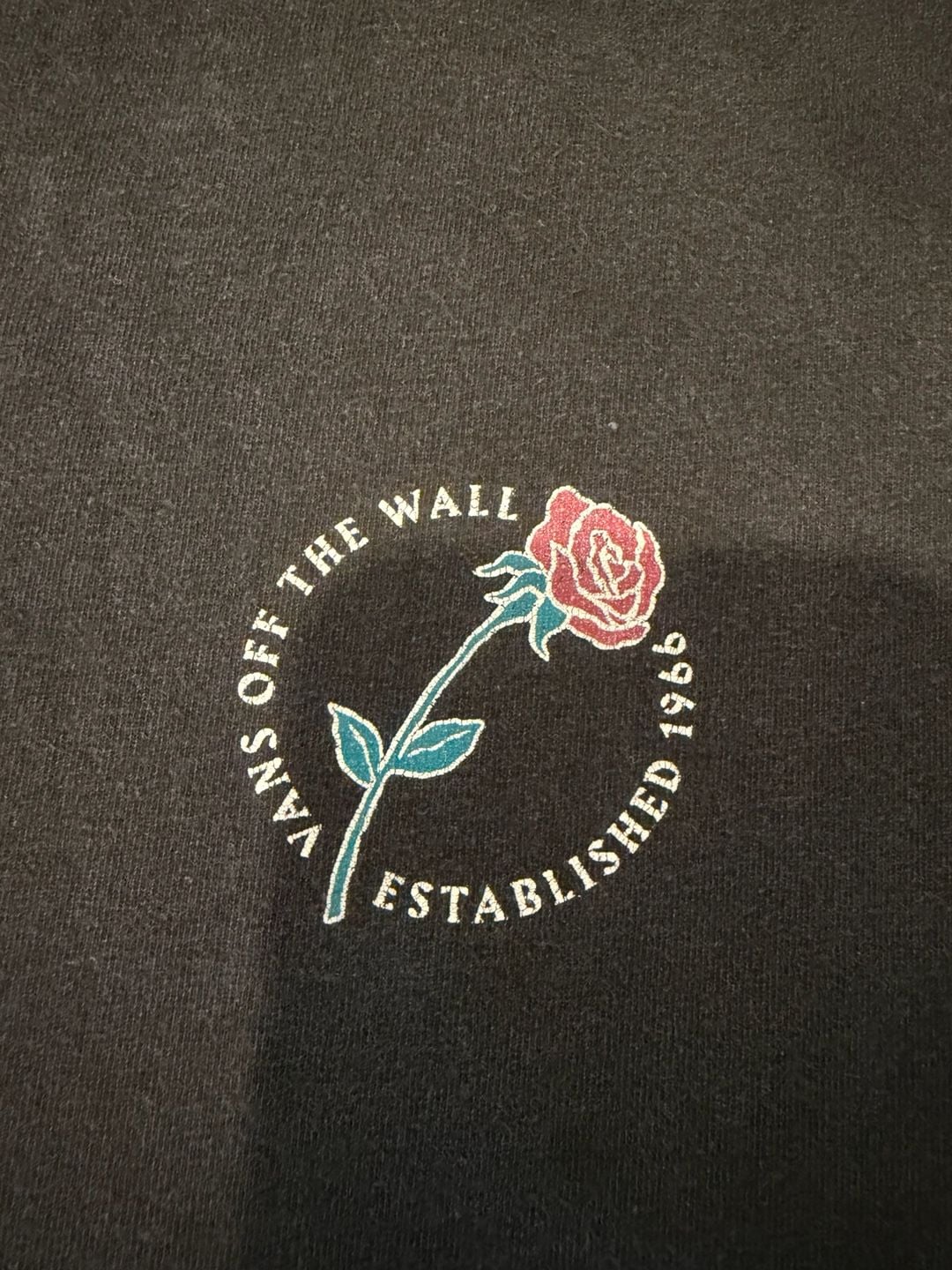 Vans Skull Rose T-Shirt X-Large Black Classic Fit 4