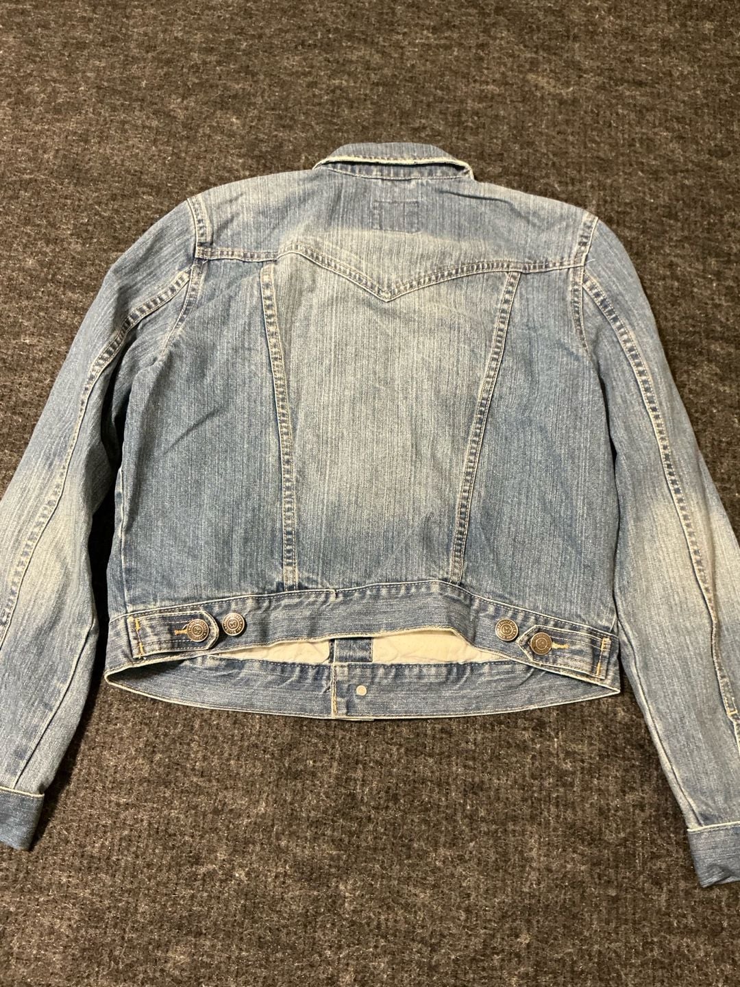 Aeropostale 1987 Denim Trucker Jacket Womens Size Large Blue Cotton 9