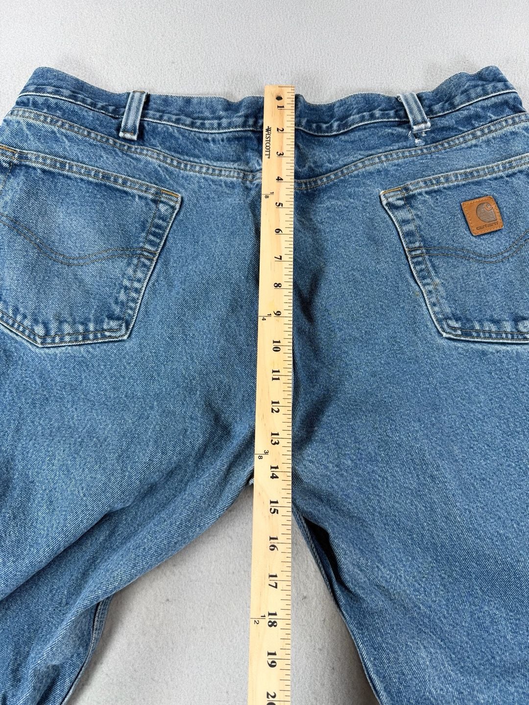 Vtg Carhartt Relaxed Fit Jeans Size 40x32 Blue Denim 5