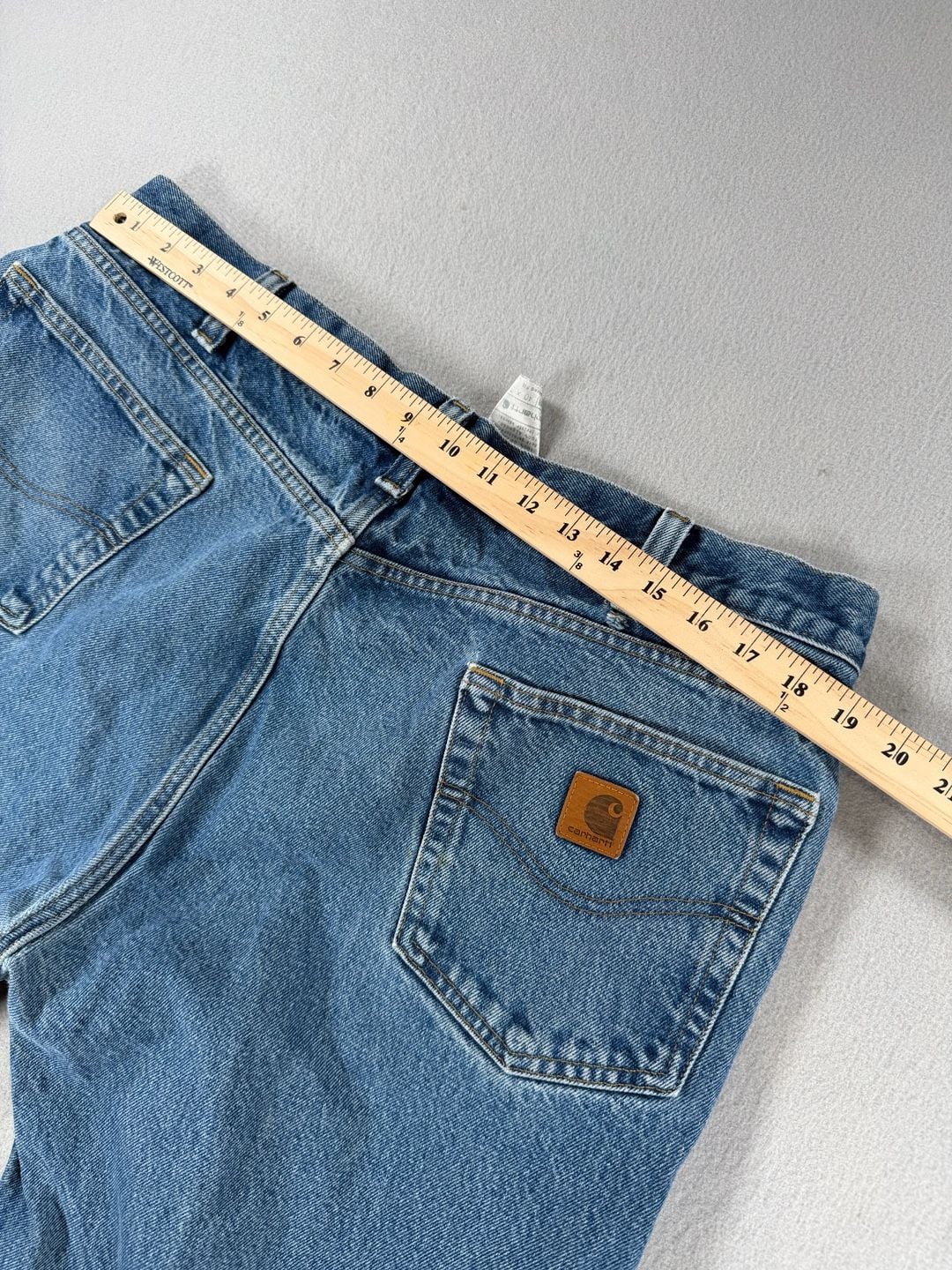 Vtg Carhartt Relaxed Fit Jeans Size 40x32 Blue Denim 6
