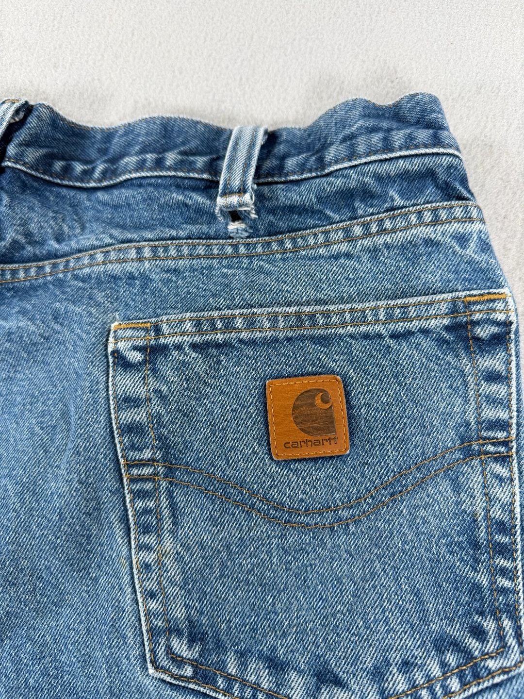 Vtg Carhartt Relaxed Fit Jeans Size 40x32 Blue Denim 7