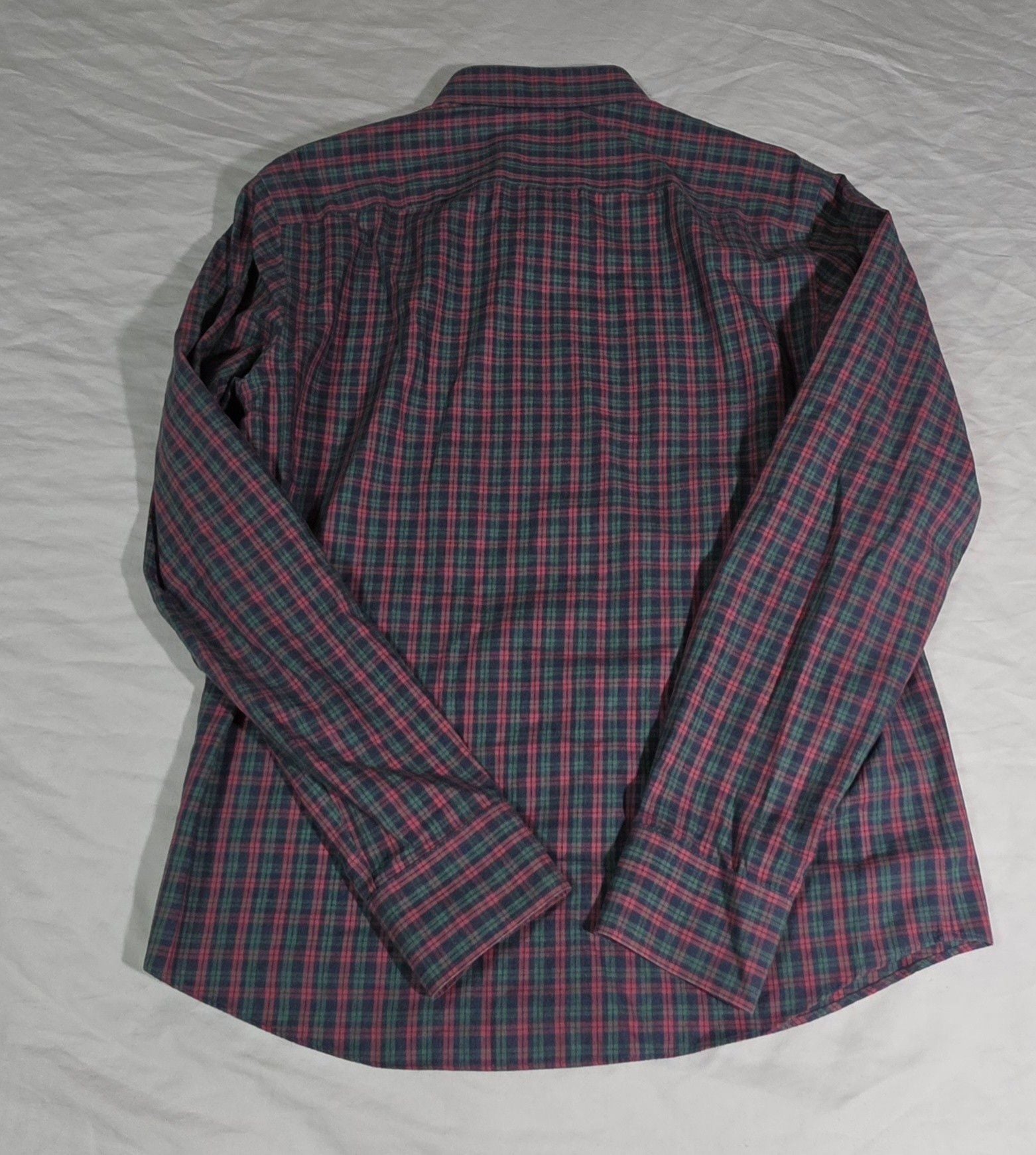 UNTUCKit Ropiteau WF Shirt Medium Red Green Plaid Slim Fit Cotton 4