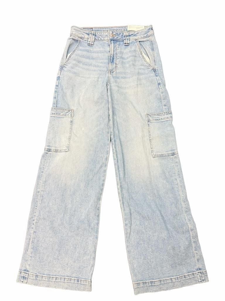 American Eagle Dreamy Drape Baggy Wide Leg Jeans Size 6 3