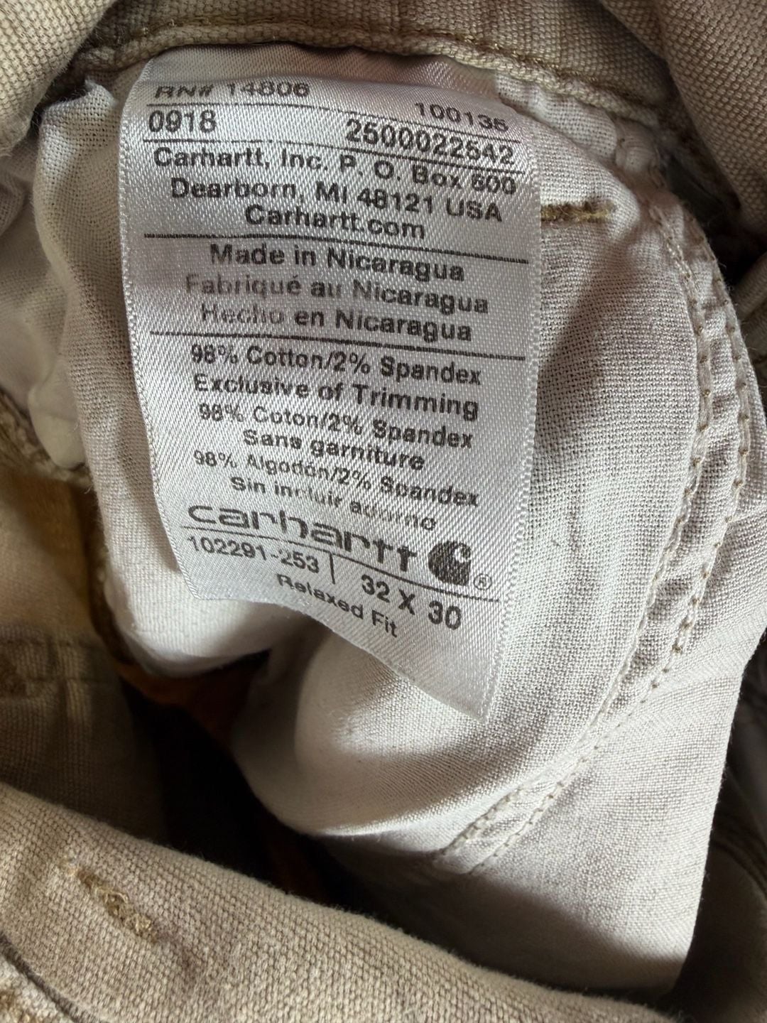 Carhartt Relaxed Fit Utility Pants Tan 32x30 8