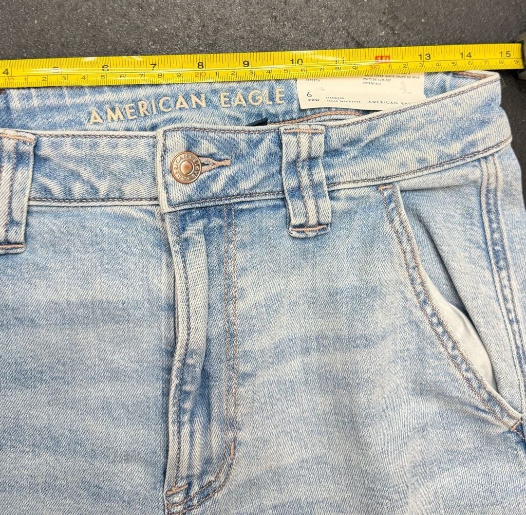American Eagle Dreamy Drape Baggy Wide Leg Jeans Size 6 5