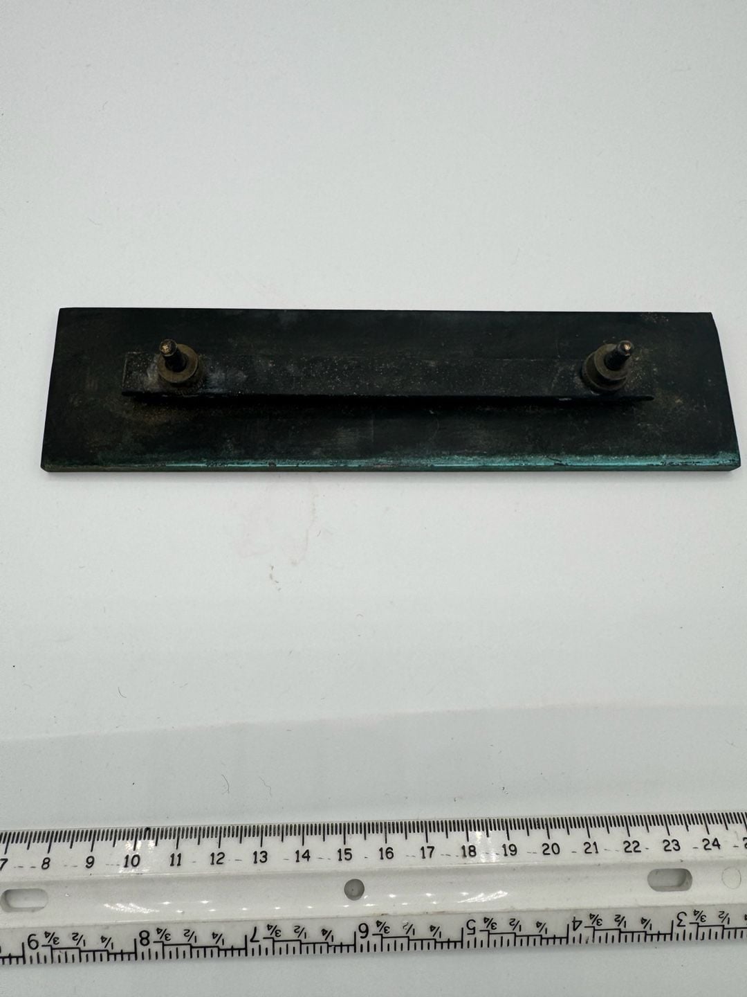 Vintage 1900s Bank Teller Bronze Credit Sign with mounting hardware! 2