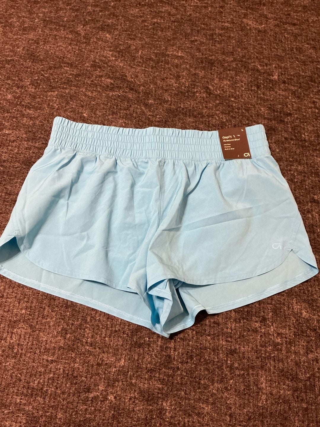 Gap Fit Runaround Athletic Running Shorts Womens Size Large Light Blue 3