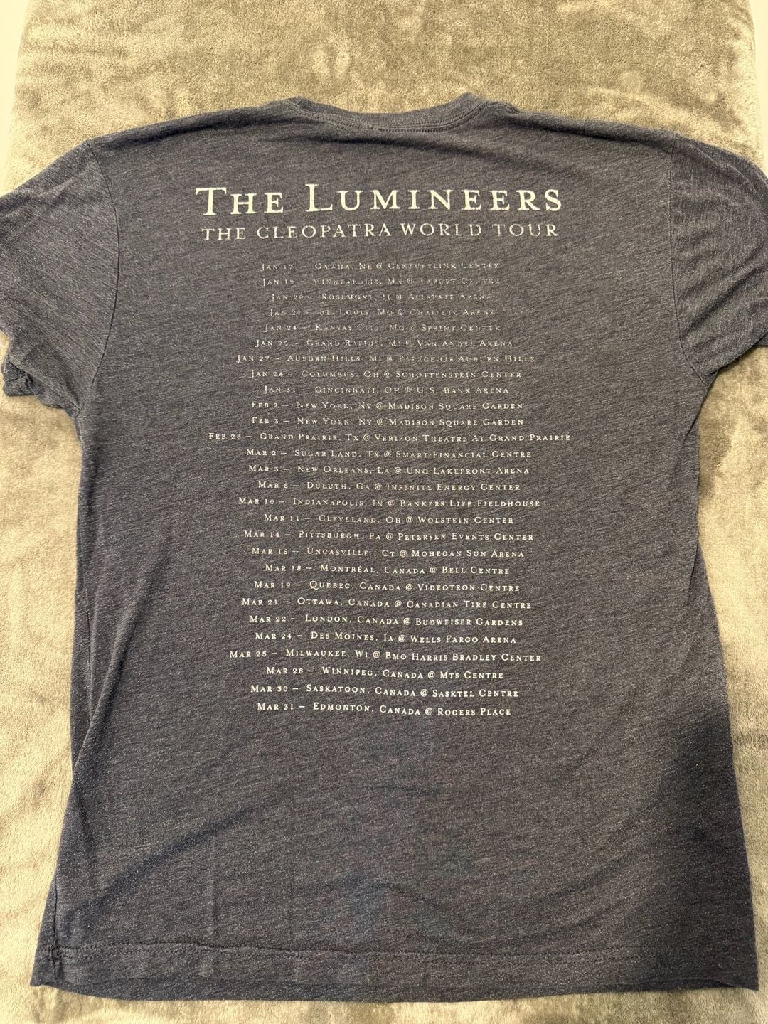 The Lumineers Cleopatra World Tour T-Shirt Size M Gray 4