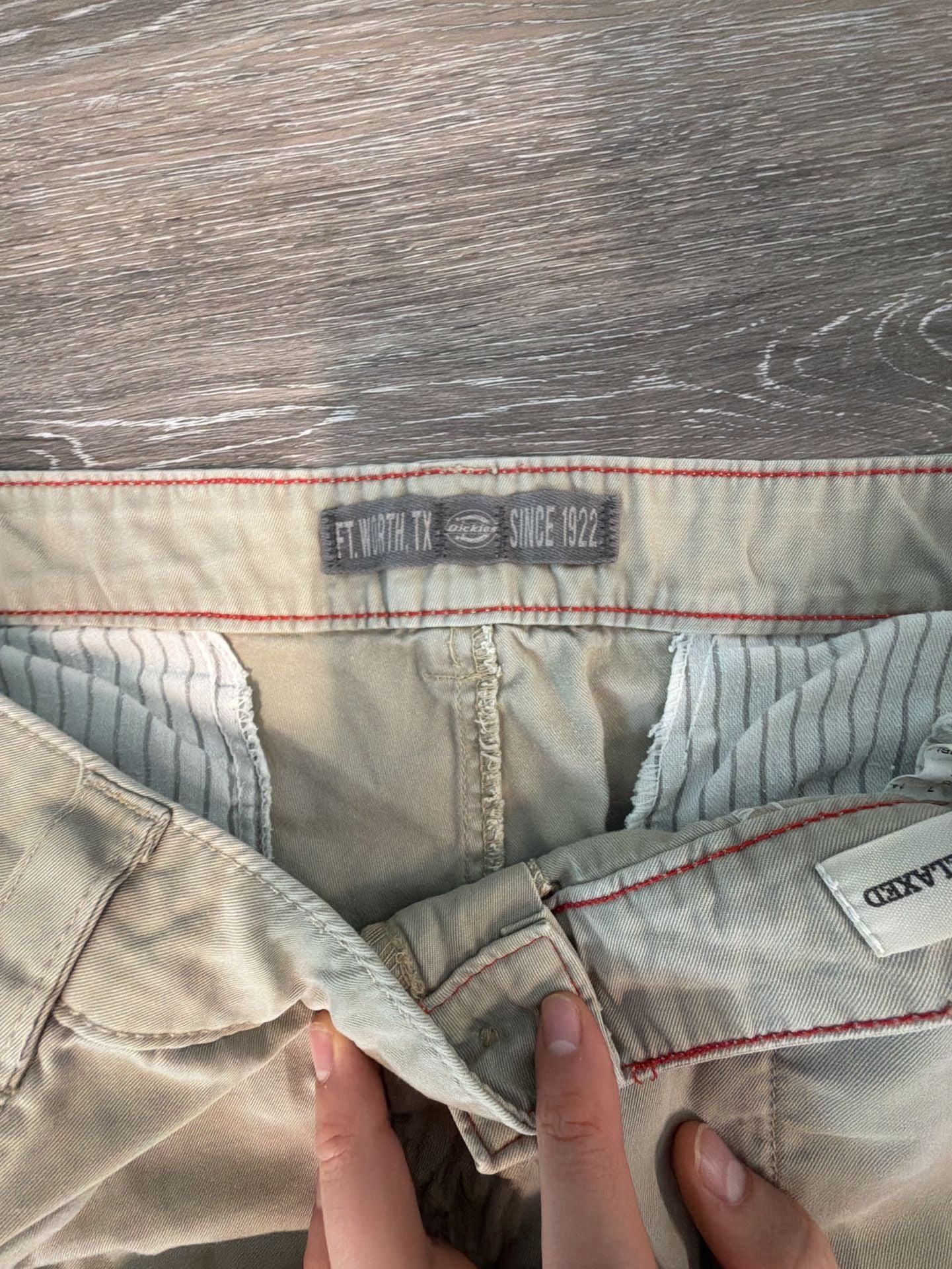 Dickies Cargo Pants Size 12 Regular Khaki Relaxed Fit 3
