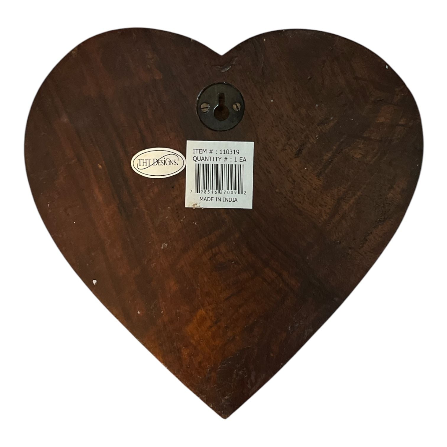 THT Designs Wood Heart Wall Plaque Home Sweet Home Brass Inlay 2