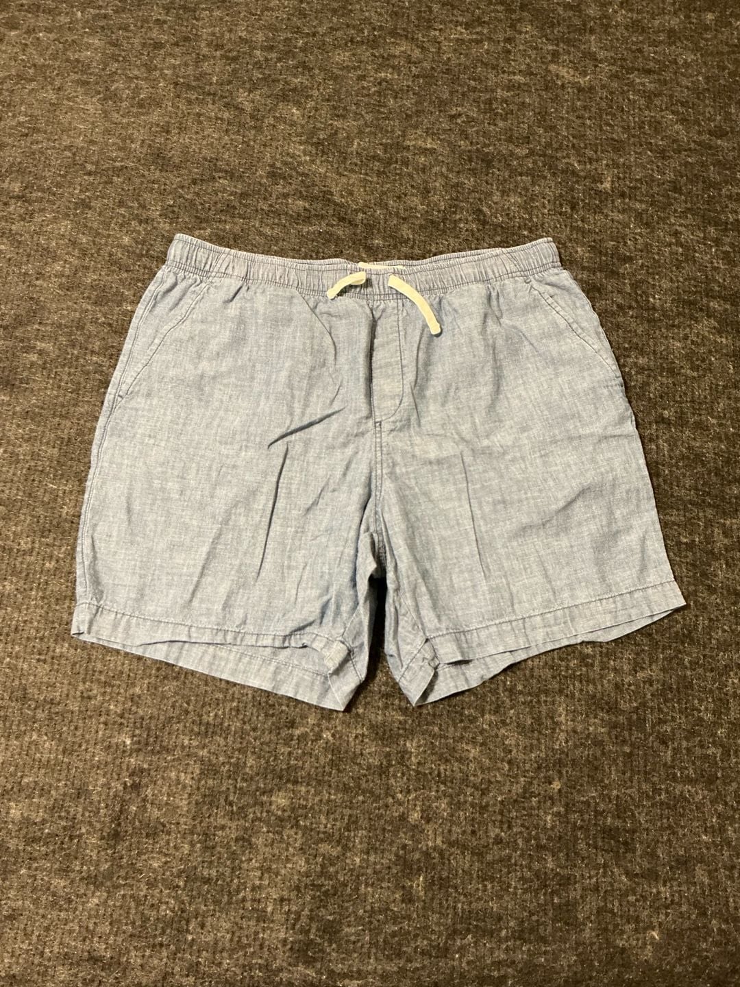 Old Navy Jogger Chambray Drawstring Dock Short Mens Size Large Blue 2